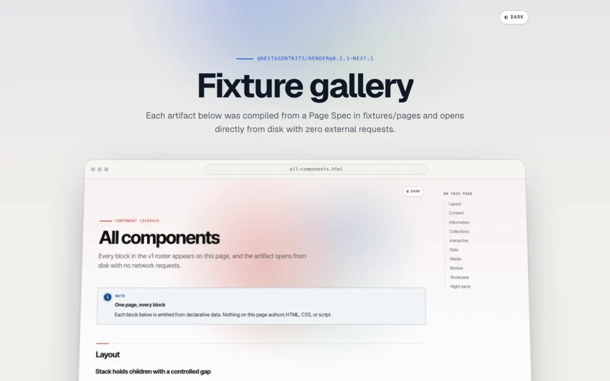 The fixture gallery index